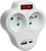 Pistikupesa jagaja Maclean MCE336E, topeltpesa, 2x USB, tüüp E