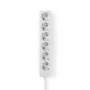 Pikendusjuhe Nedis EXSO615F1WT, 6 pistikut, 1.5 m, valge