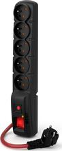 Pikendusjuhe Acar F5 Power W2301, 5 pistikut, 10 m, must, 16A