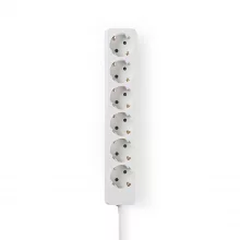 Pikendusjuhe Nedis EXSO615F1WT, 6 pistikut, 1.5 m, valge
