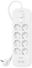 Pikendusjuhe Belkin SurgePlus SRB004vf2MV2, 8 pistikut, 2x USB-C, 900J, 30W, 2 m