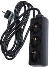 Pikendusjuhe Okko KF-GS-03-A, 3 pistikupesa, 3 m, must