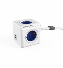 Pikendusjuhe PowerCube 1402BL, 4 pistikut, 1.5 m, sinine
