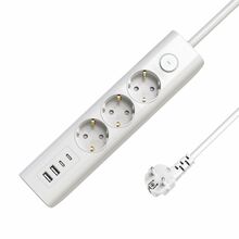 Pikendusjuhe Microconnect 3 pistikupesa, 1.5 m, valge