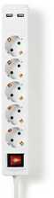 Pikendusjuhe Nedis EXSO515UFSWT, 5 pistikut, 1,5 m, 3680 W, valge