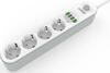 Pikendusjuhe LDNIO SE4432, 4 pistikupesa, 4x USB, 2 m, valge