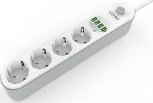 Pikendusjuhe LDNIO SE4432, 4 pistikupesa, 4x USB, 2 m, valge