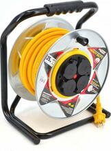 Pikendusjuhe poolil AW-TOOLS AW70258, 25 m, 3x1,5 mm, 16A, kollane