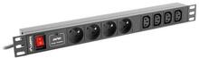 Toitejaotur Lanberg PDU-04E04I-0200-BK, 8 pistikut, 2 m, must