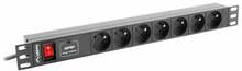Pikendusjuhe Lanberg PDU-07E-0200-IEC-BK, 7 pistikut, 2 m, must