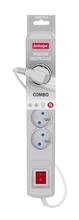 Pikendusjuhe Activejet ACP-5GN, 5 pistikut, 3 m, hall