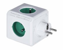 Pikendusjuhe Allocacoc PowerCube Original, 5 pistikupesa, roheline/valge