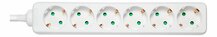 Pikendusjuhe Deltaco GT-0602, 6 pistikut, 5 m, valge