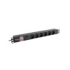 Pikendusjuhe Lanberg PDU-06E-0200-BK, 6 pistikut, 2 m, must