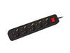 Pikendusjuhe Lanberg PS1-05F-0150-B, 5 pistikut, 1.5 m, must