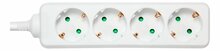 Pikendusjuhe Deltaco GT-0401, 4 pistikut CEE 7/3, 1 pistik CEE 7/7, 3 m, valge