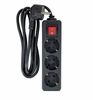 Pikendusjuhe Microconnect 3 pistikut, 3 m, must