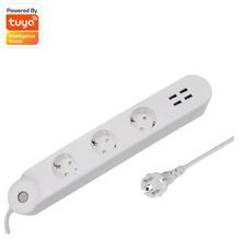 Pikendusjuhe Denver SHP-300U, 3 pistikut, 4 USB, 0.5 m