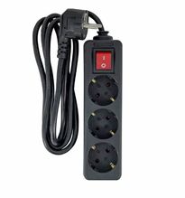 Pikendusjuhe Microconnect 3 pistikut, 3 m, must