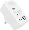 Pistikupesa Maclean MCE249 F/W, 2 pistikupesa, 4 USB (2xUSB A, 2xUSB C PD 20W), 1x16A + 1x6A