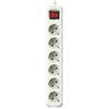 Pikendusjuhe Silver Electronics 9636, 6 pistikupesa, lülitiga, valge
