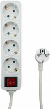 Pikendusjuhe MicroConnect, 4 pistikut, 5 m, valge