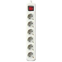 Pikendusjuhe Silver Electronics 9636, 6 pistikupesa, lülitiga, valge