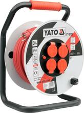Pikendusjuhe trumlil Yato YT-8108, 4 pistikut, 50 m, must/punane/valge