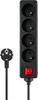 Pikendusjuhe Savio LZ-14, 4 pistikut, 3 m, must
