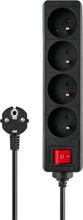 Pikendusjuhe Savio LZ-14, 4 pistikut, 3 m, must