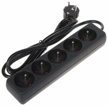 Pikendusjuhe Blow PR-570P, 5 pistikut, 1.5 m, must
