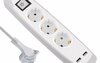 Pikendusjuhe Electraline 62153, 3 pistikupesa, 2 m, USB