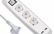 Pikendusjuhe Electraline 62153, 3 pistikupesa, 2 m, USB