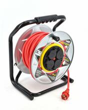 Pikendusjuhe rullil AW-TOOLS AW70252, 40 m, punane, 16A, 3680W, IP44