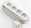 Pikendusjuhe MicroConnect, 4 pistikut, 1.5 m, valge