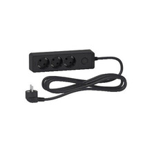 Pikendusjuhe Schneider Electric ST9431B, 3 pistikut, 1.5 m, must