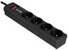 Pikendusjuhe Eaton PS4F, 4 pistikupesa, 1 m, must