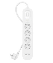 Pikendusjuhe Belkin SRB001VF2M, 4 pistikut, 2 m, valge