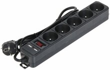 Pikendusjuhe Akyga AK-SP-05U, 5 pistikut, 2 USB, 1.5 m, must