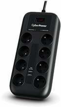 Pikendusjuhe Cyber Power Tracer III P0820SUF0-FR, 8 pistikut, 1.8 m, must