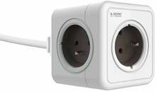 Pikendusjuhe Savio PC-02, 5 pesa, 1.5 m, valge