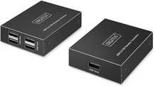 USB pikendaja Digitus DA-73120, USB 2.0 Extender, 4x USB-A, 150 m, must