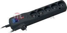 Pikendusjuhe Lestar LF-530WA, 5 pistikut, liigpingekaitse, 3 m, must