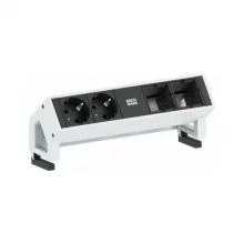 Pikendusjuhe Bachmann DESK2, 2 pistikupesa, valge