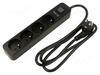 Pikendusjuhe KERG M02515, 4 pistikupesa, 16A, 5 m, must
