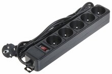 Pikendusjuhe Akyga AK-SP-05B, 5 pistikut, 3 m, must