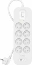 Pikendusjuhe Belkin SRB003CA2M, 8 pistikut, 2 m, valge