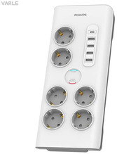 Pikendusjuhe Philips SPN7060WA/58, 6 pistikut, 2 m, valge