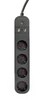 Pikendusjuhe Gembird TSL-PS-S4U-01, 4 pistikut, USB laadija, 1.5 m, must