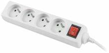 Pikendusjuhe Lanberg PS1-04E-0150-W, 4 pistikupesa, 1.5 m, valge